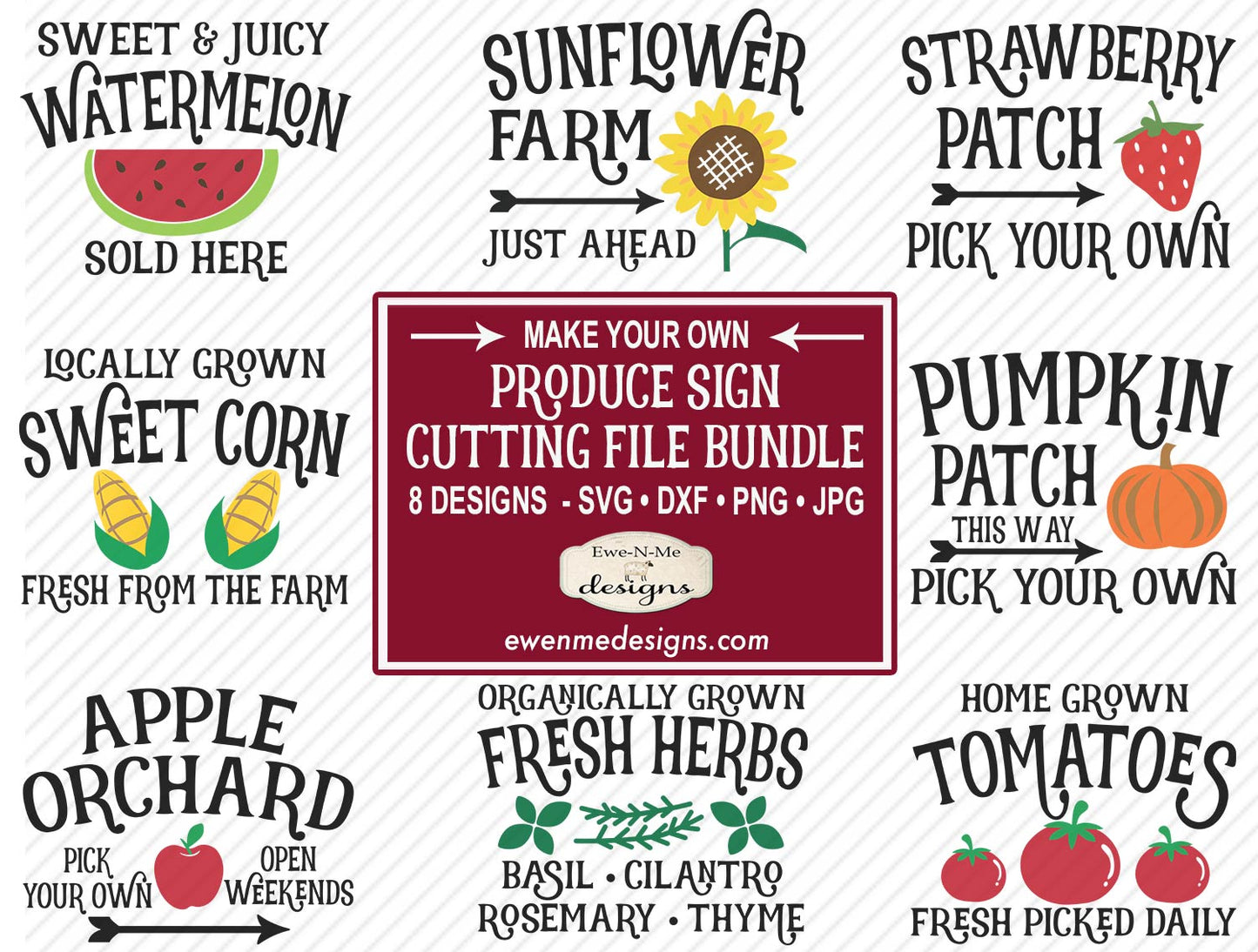 Produce Sign SVG Bundle - Farm