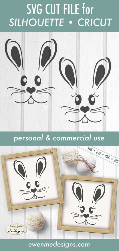 Easter Bunny Faces - SVG
