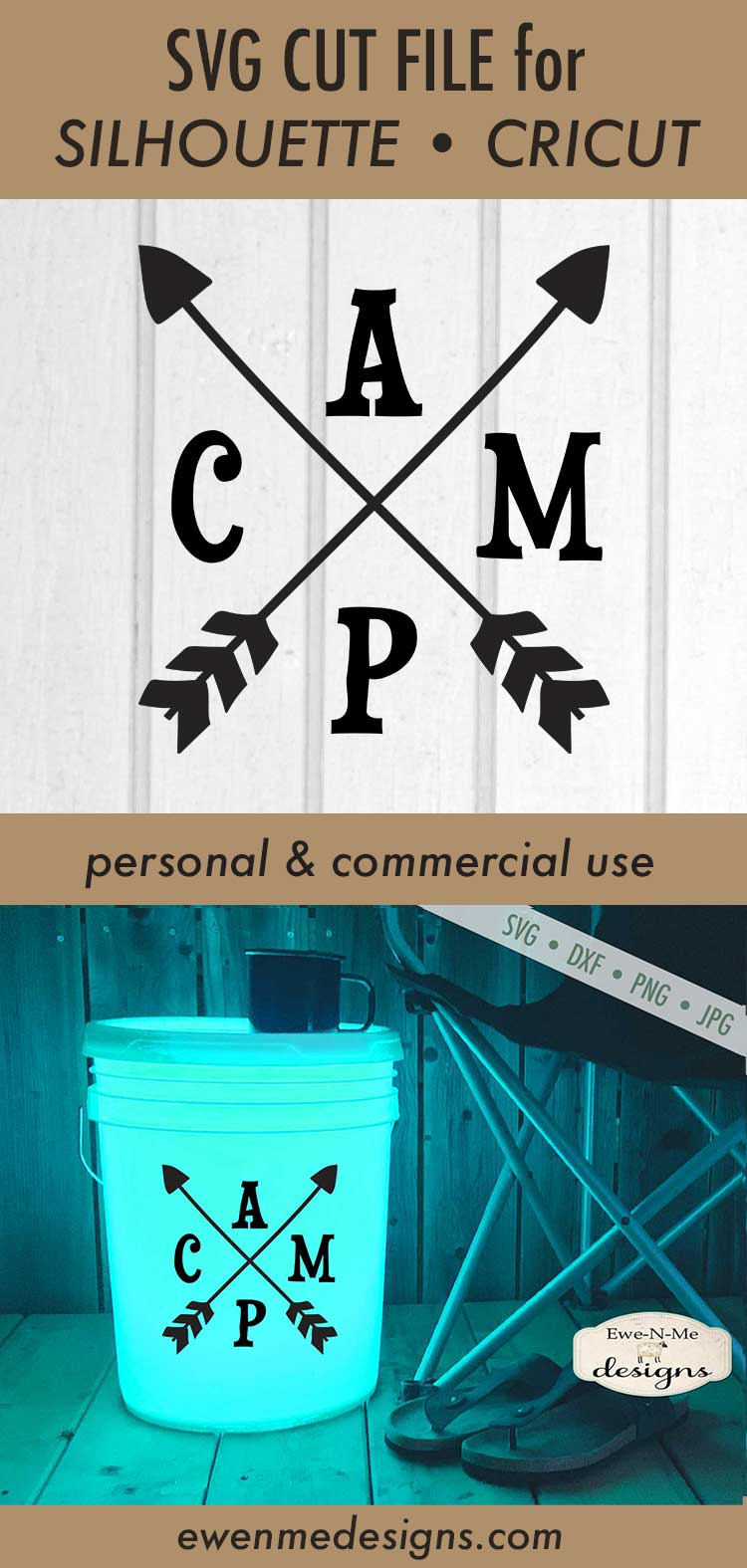 Camp Arrows - Camping Bucket - SVG