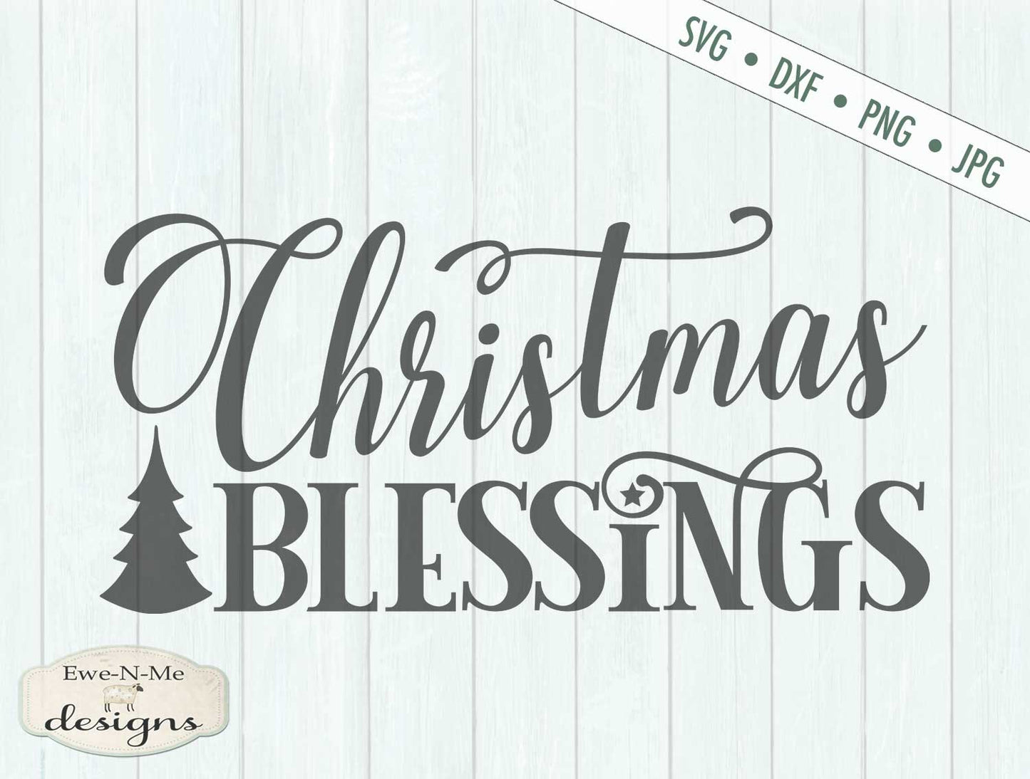 Christmas Blessings - Tree - SVG