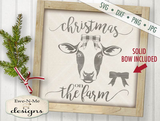 Christmas on the Farm Cow - SVG