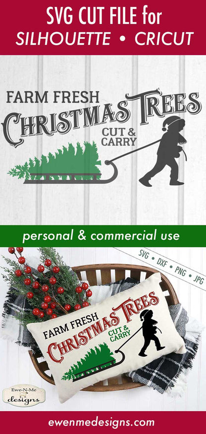 Tree Farm Sled Horizontal - SVG