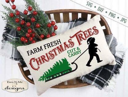 Tree Farm Sled Horizontal - SVG