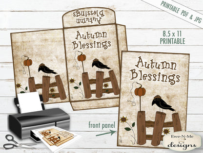 Autumn Blessings - Cocoa/Seed Envelope - PRINTABLE