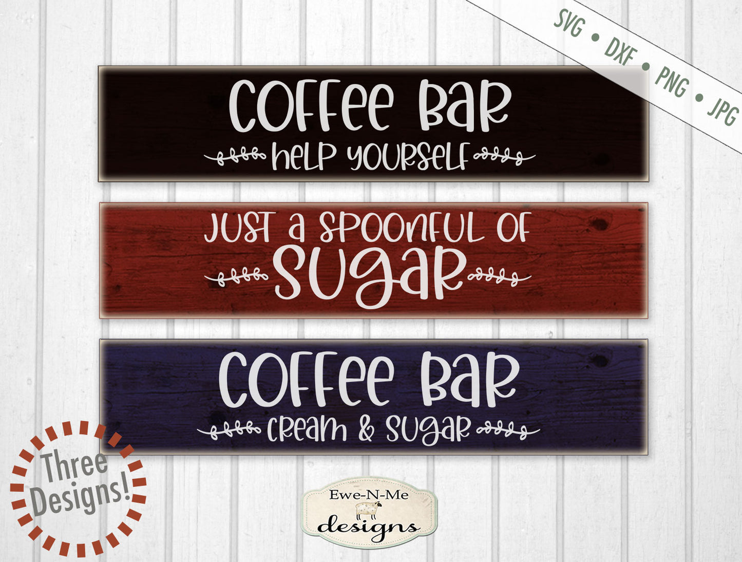 Coffee Bar Mini Bundle - Coffee Cream Sugar - SVG