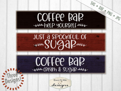 Coffee Bar Mini Bundle - Coffee Cream Sugar - SVG