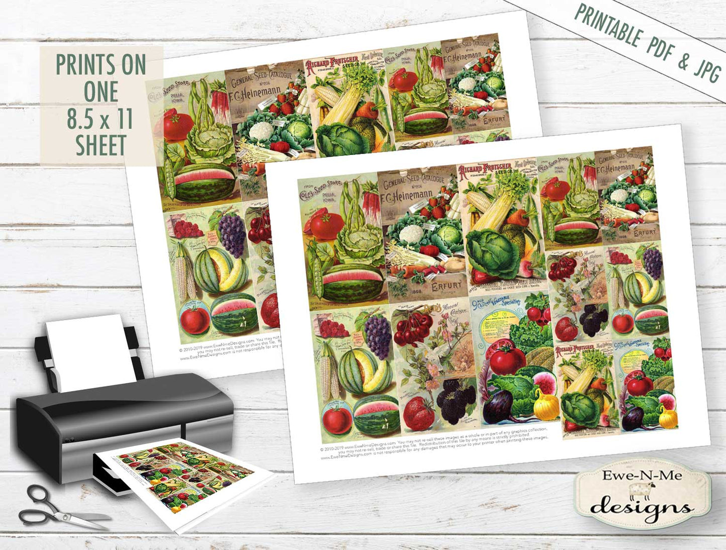 Victorian Seed Pack Collage Sheet  - PRINTABLE