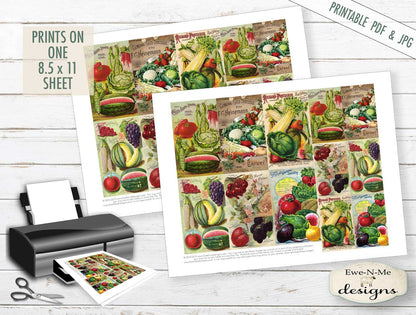 Victorian Seed Pack Collage Sheet  - PRINTABLE