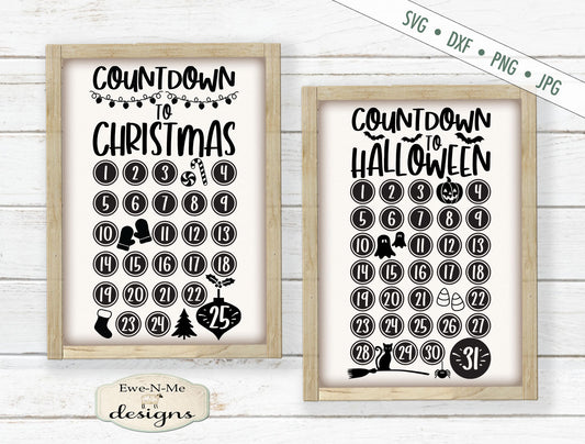 Countdown To Christmas/Halloween Bundle - SVG