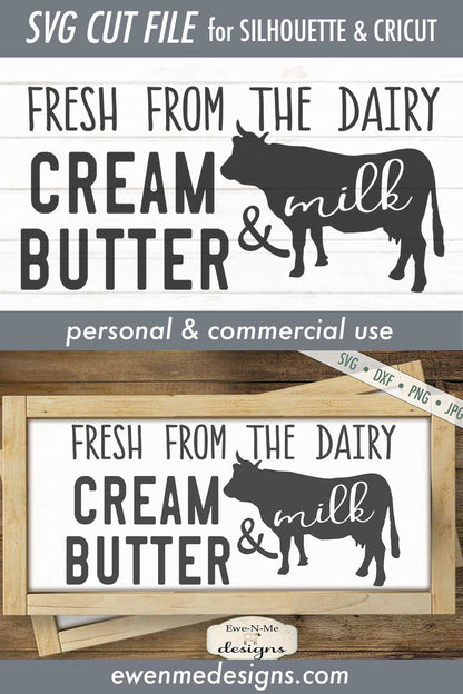 Cream Butter and Milk - Fresh Dairy - SVG