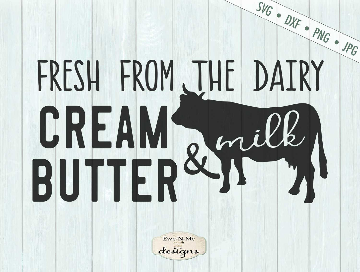 Cream Butter and Milk - Fresh Dairy - SVG