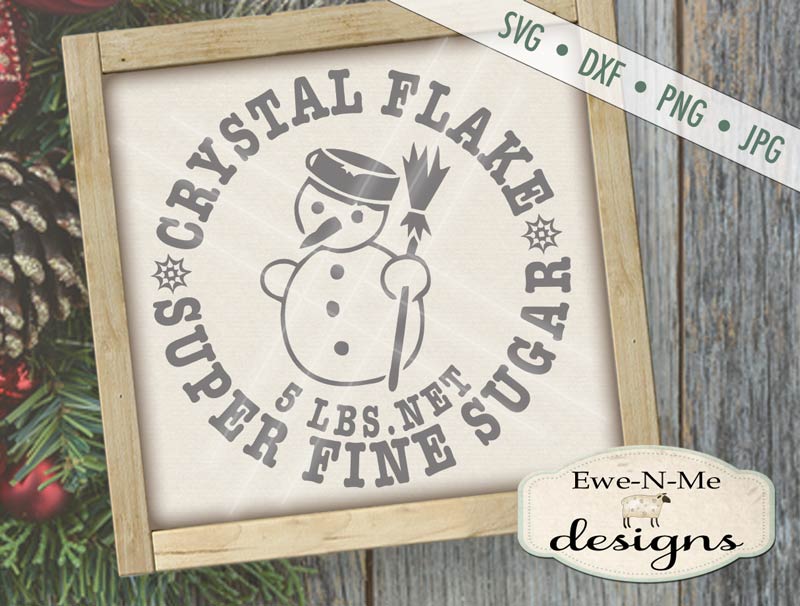 Snowman Crystal Flake Sugar - SVG