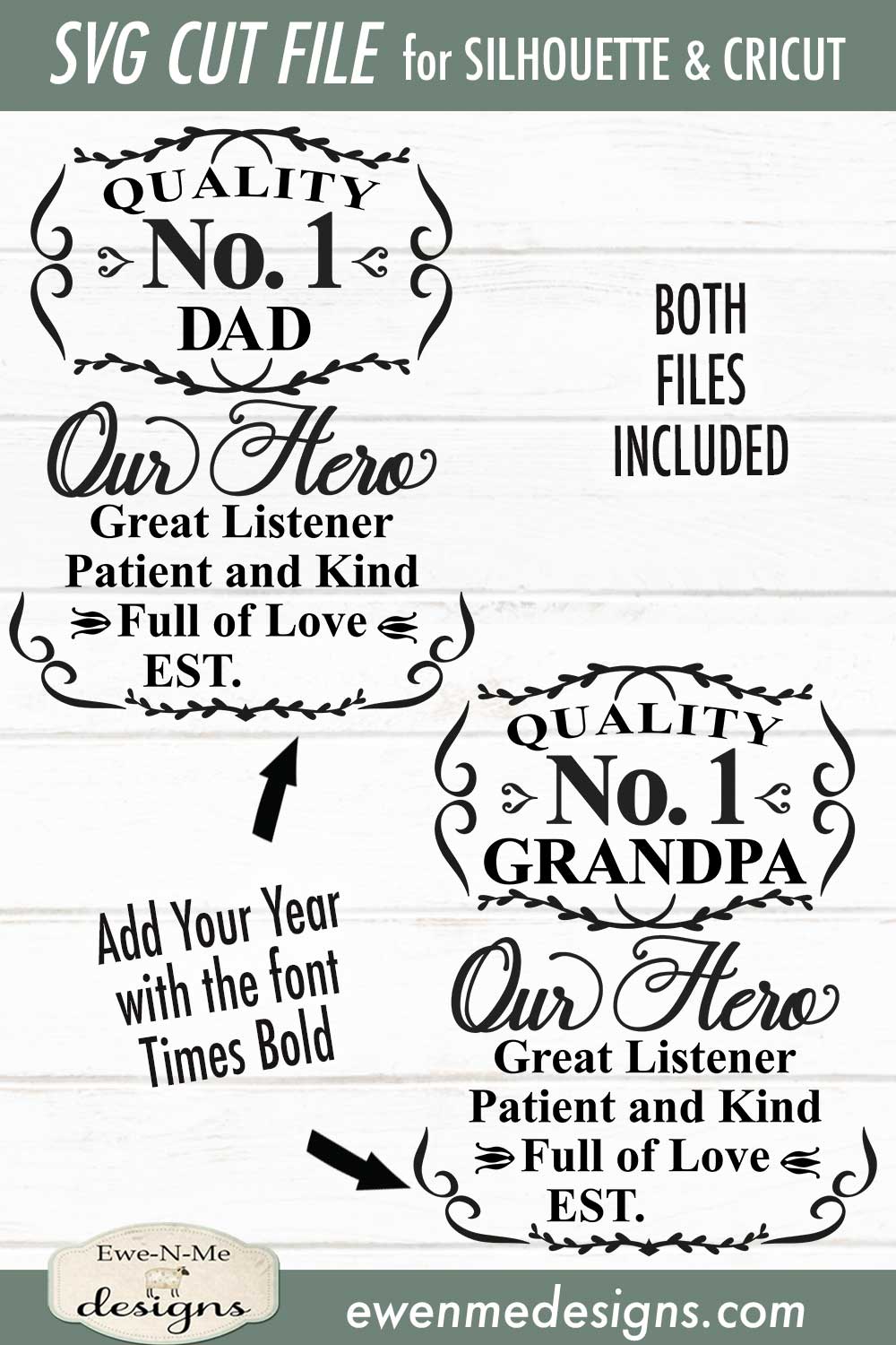 Fathers Day - No. 1 Dad Grandpa - Label - SVG