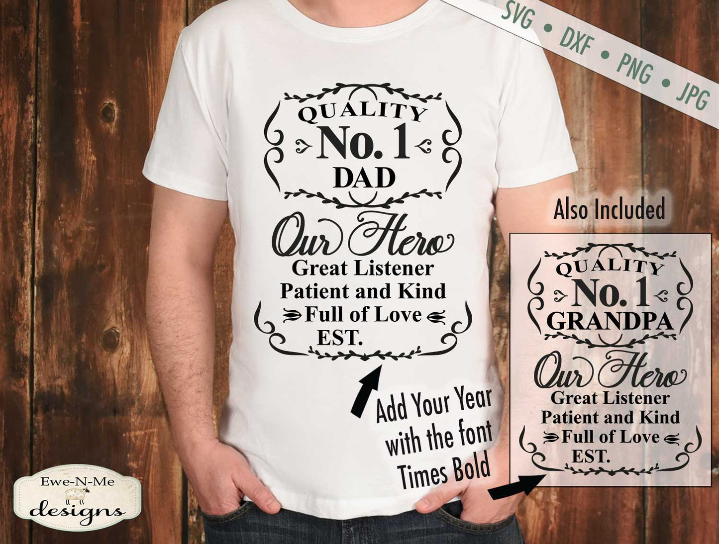Fathers Day - No. 1 Dad Grandpa - Label - SVG