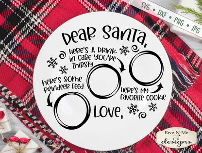 Christmas Eve Plate - Dear Santa - Christmas - SVG