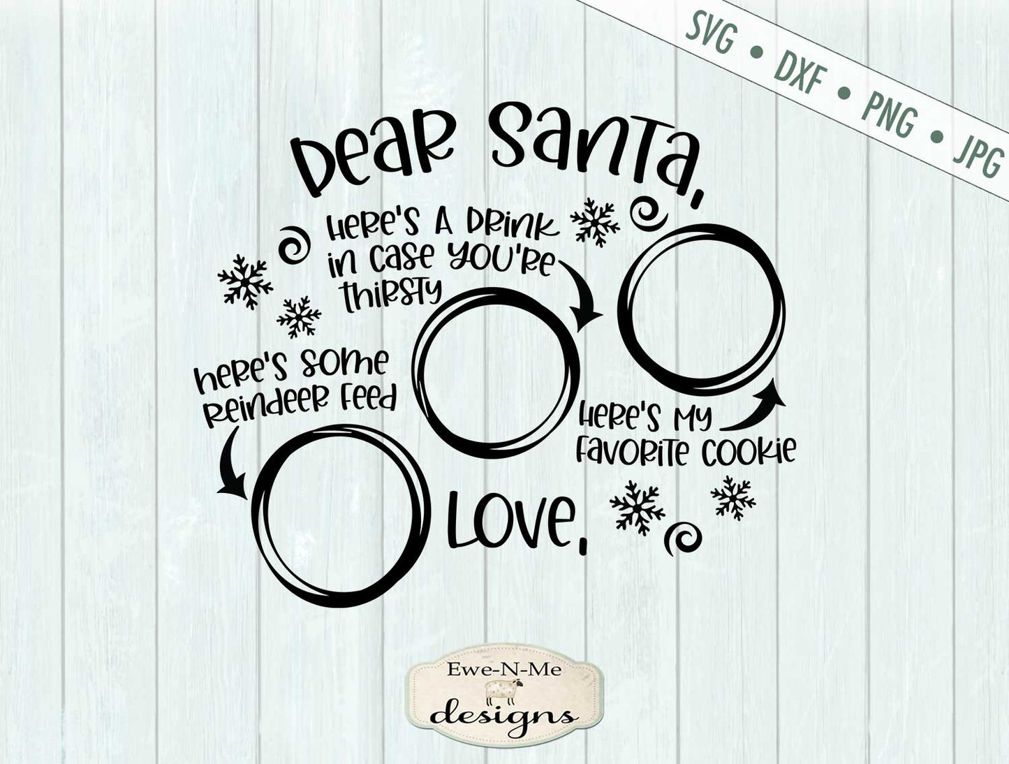 Christmas Eve Plate - Dear Santa - Christmas - SVG