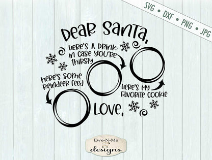 Christmas Eve Plate - Dear Santa - Christmas - SVG