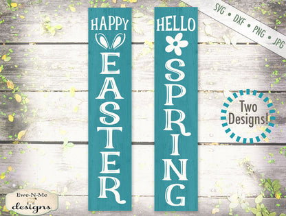 Hello Spring -  Happy Easter -  Vertical - SVG
