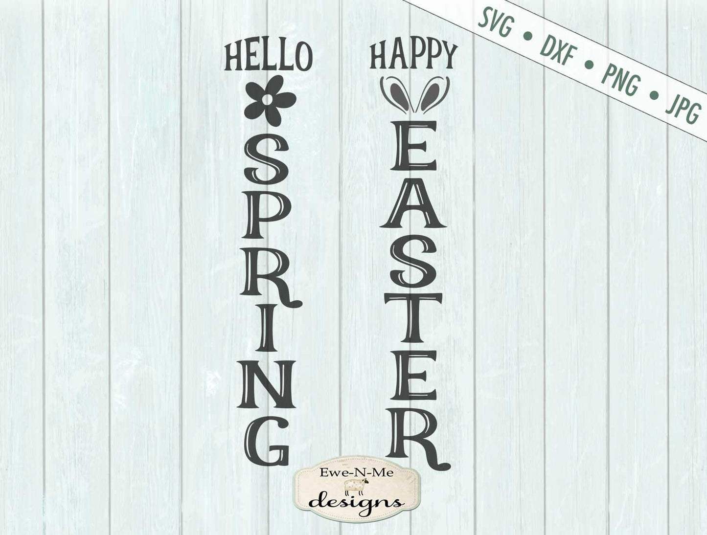 Hello Spring -  Happy Easter -  Vertical - SVG