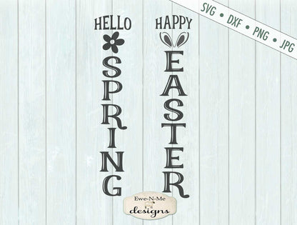 Hello Spring -  Happy Easter -  Vertical - SVG