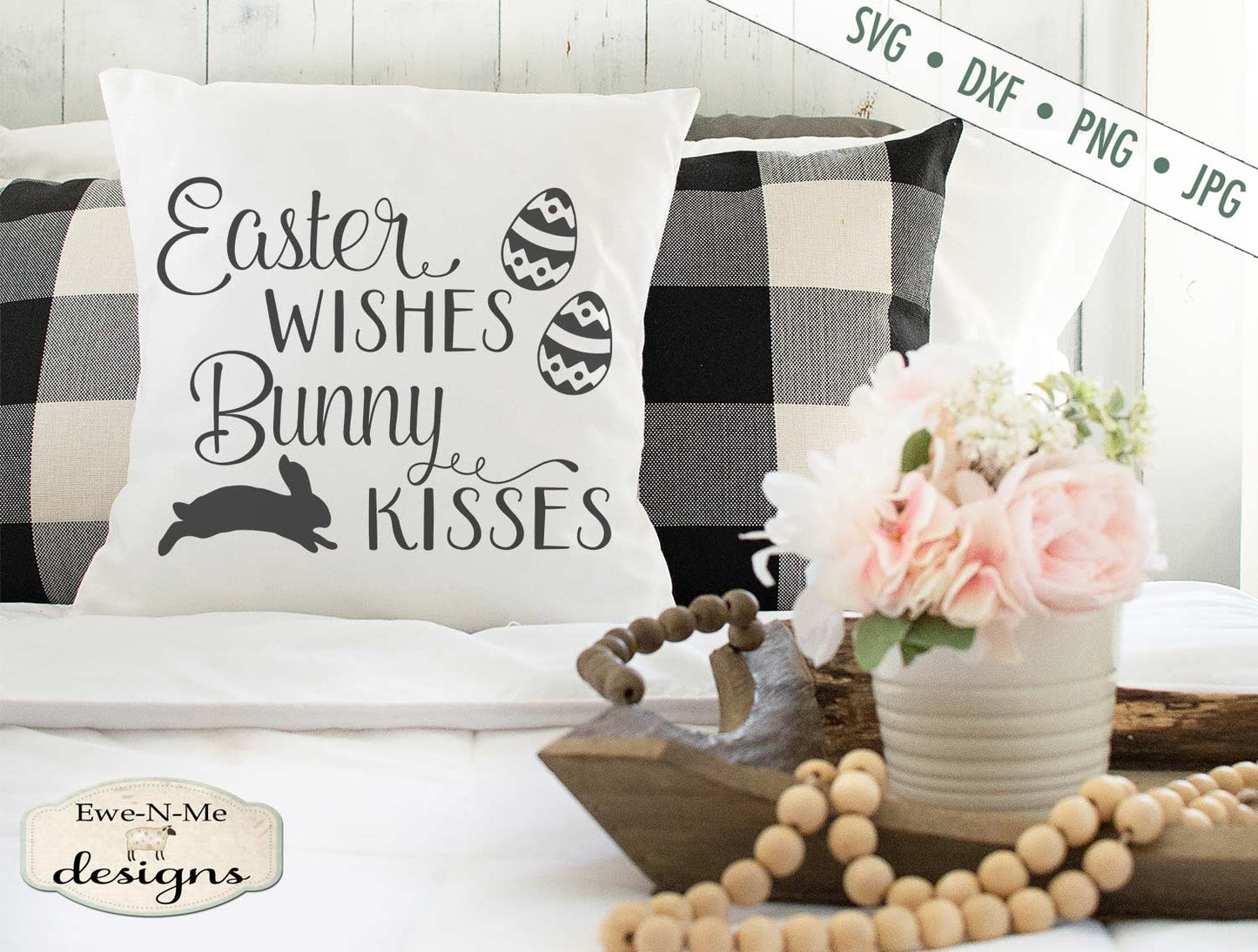 Easter Wishes - Bunny Kisses - SVG