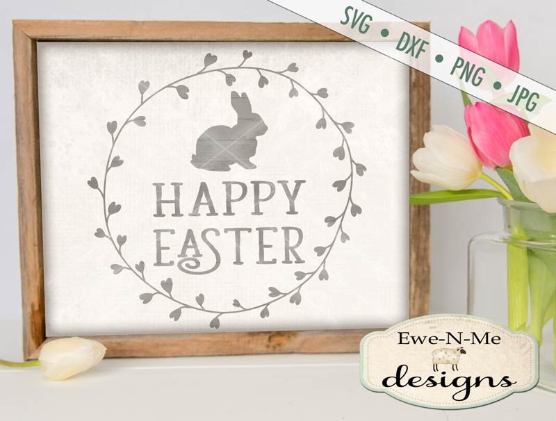 Happy Easter - Wreath - SVG