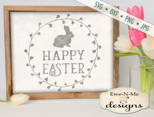 Happy Easter - Wreath - SVG