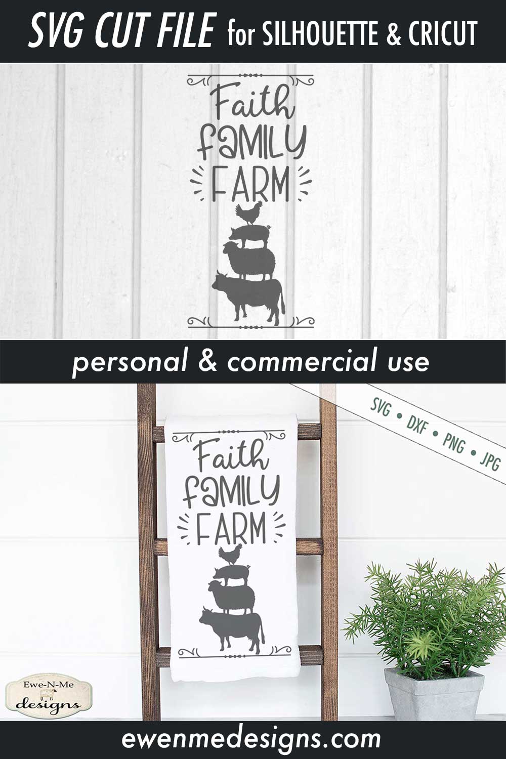 Faith Family Farm - Stacked Animals - SVG