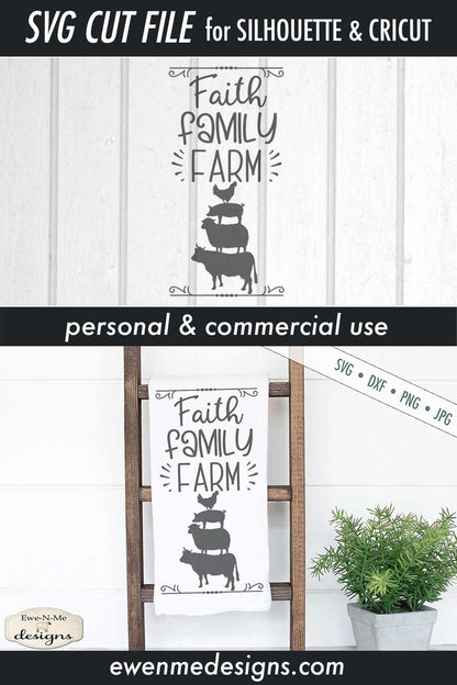 Faith Family Farm - Stacked Animals - SVG