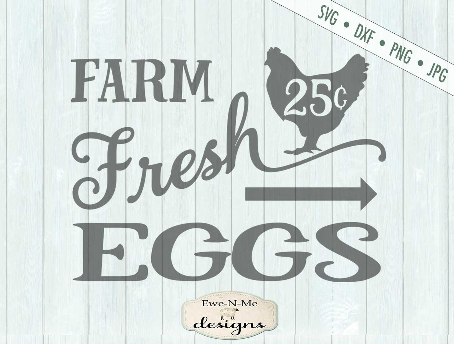 Farm Fresh Eggs - Arrow - SVG