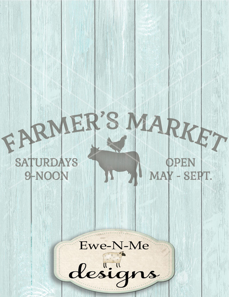 Farmers Market Cow Chicken - SVG