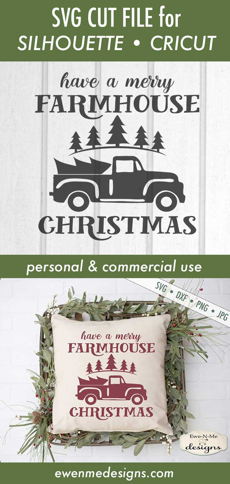 Merry Farmhouse Christmas - Old Tuck - SVG
