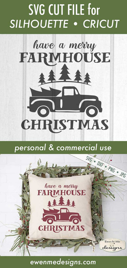 Merry Farmhouse Christmas - Old Tuck - SVG