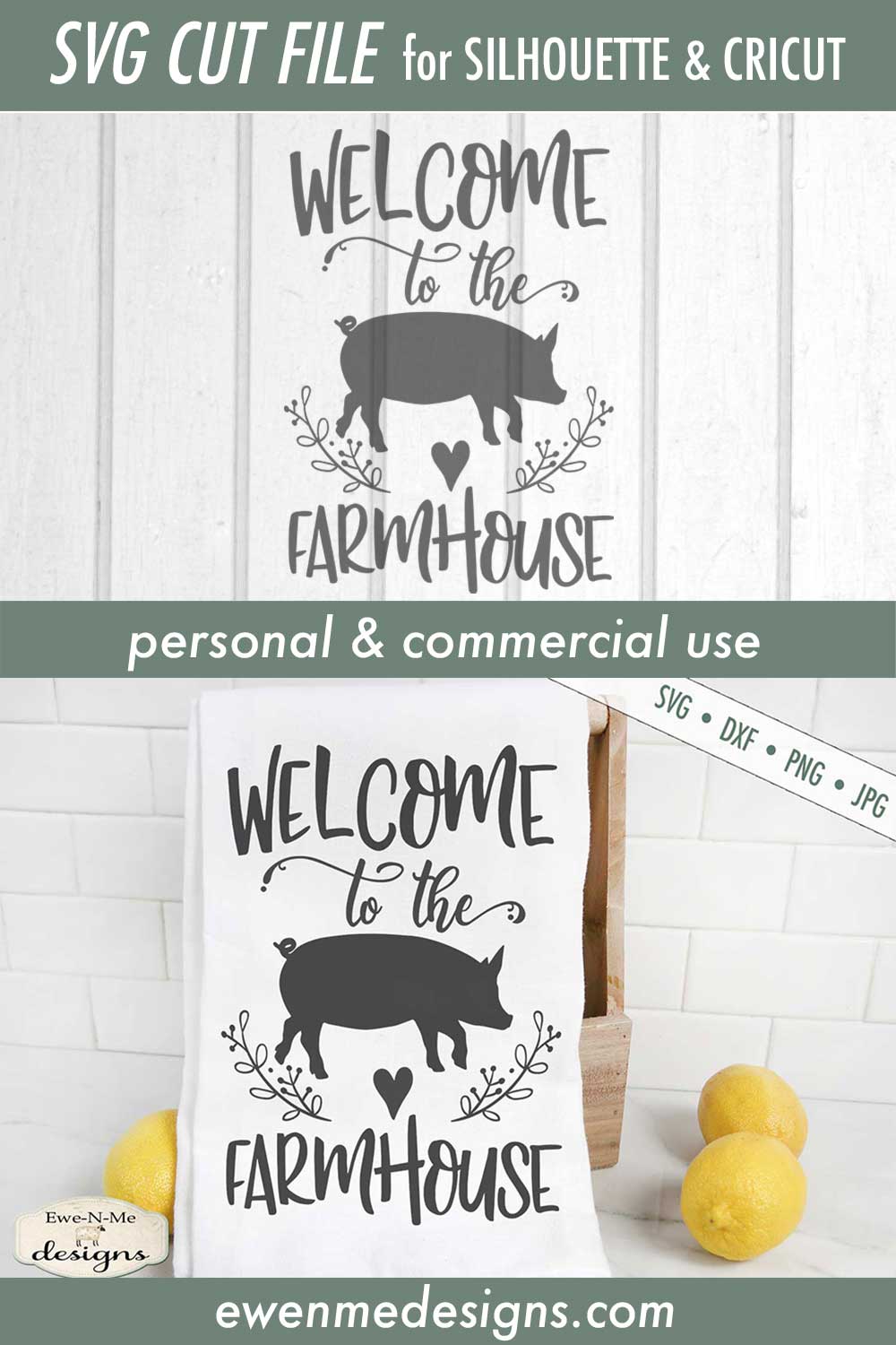 Welcome to the Farmhouse - Pig - SVG