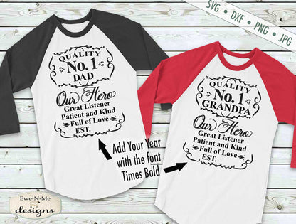 Fathers Day - No. 1 Dad Grandpa - Label - SVG