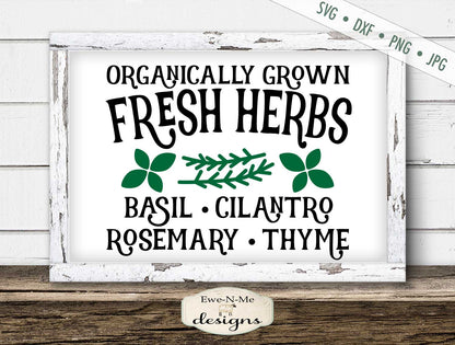 Fresh Herbs - Organic - SVG