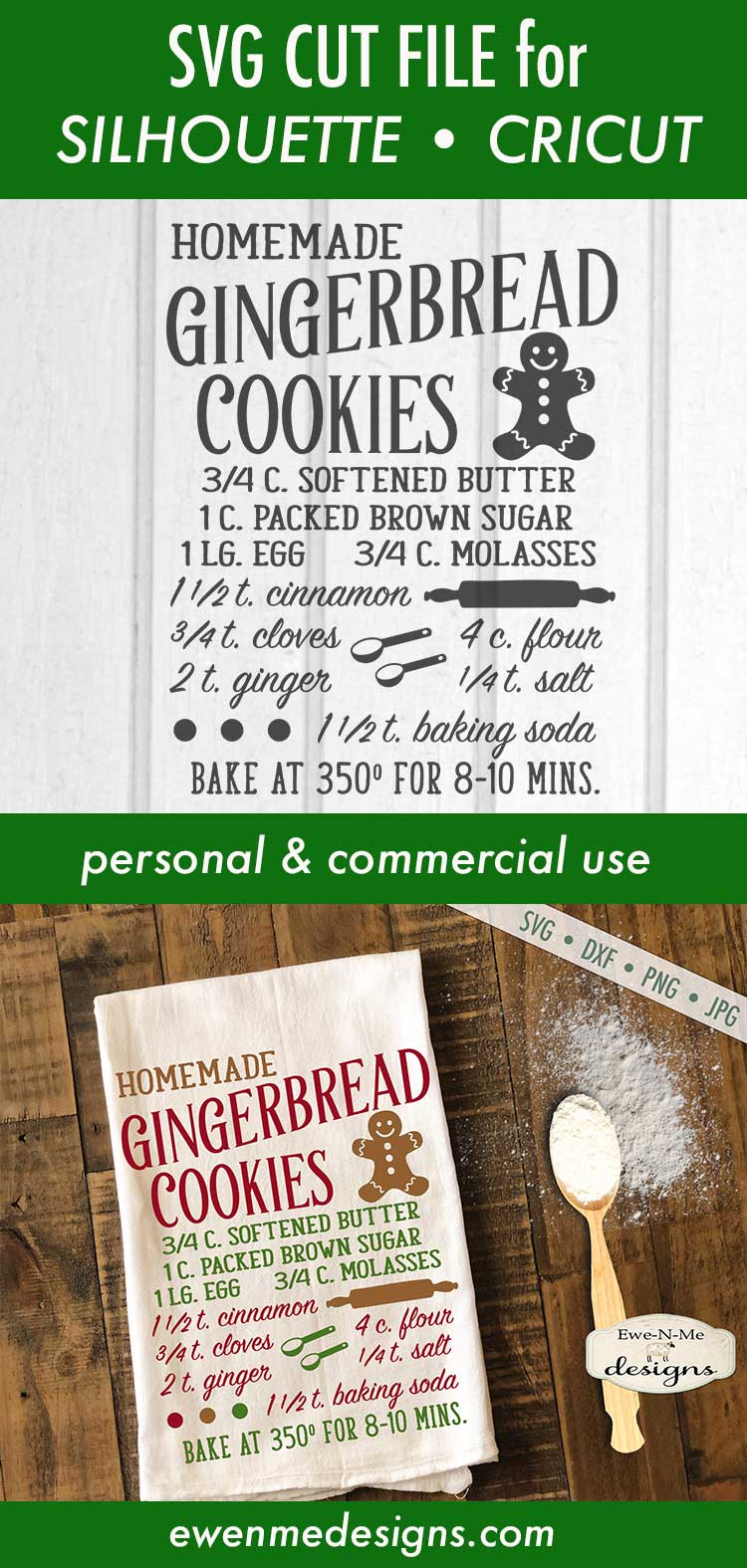 Gingerbread Cookie Recipe - Kitchen - SVG