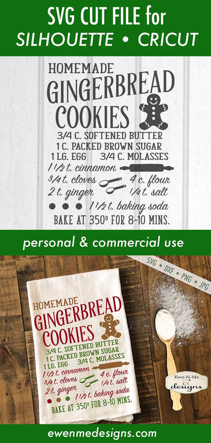 Gingerbread Cookie Recipe - Kitchen - SVG