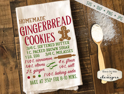 Gingerbread Cookie Recipe - Kitchen - SVG