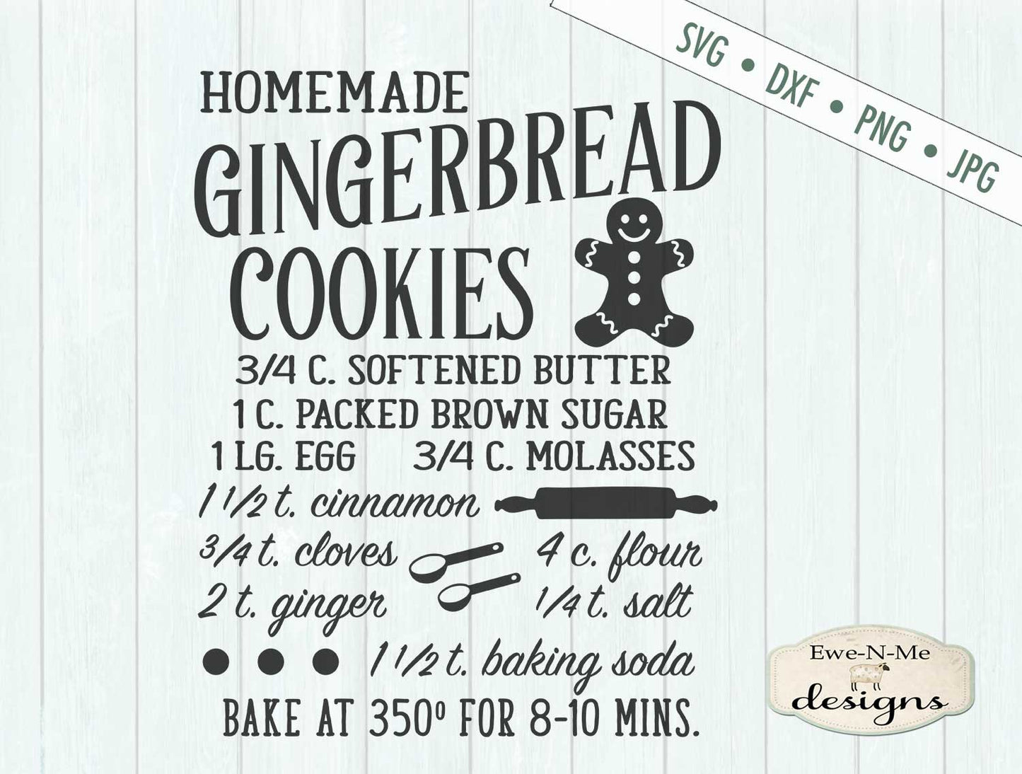 Gingerbread Cookie Recipe - Kitchen - SVG