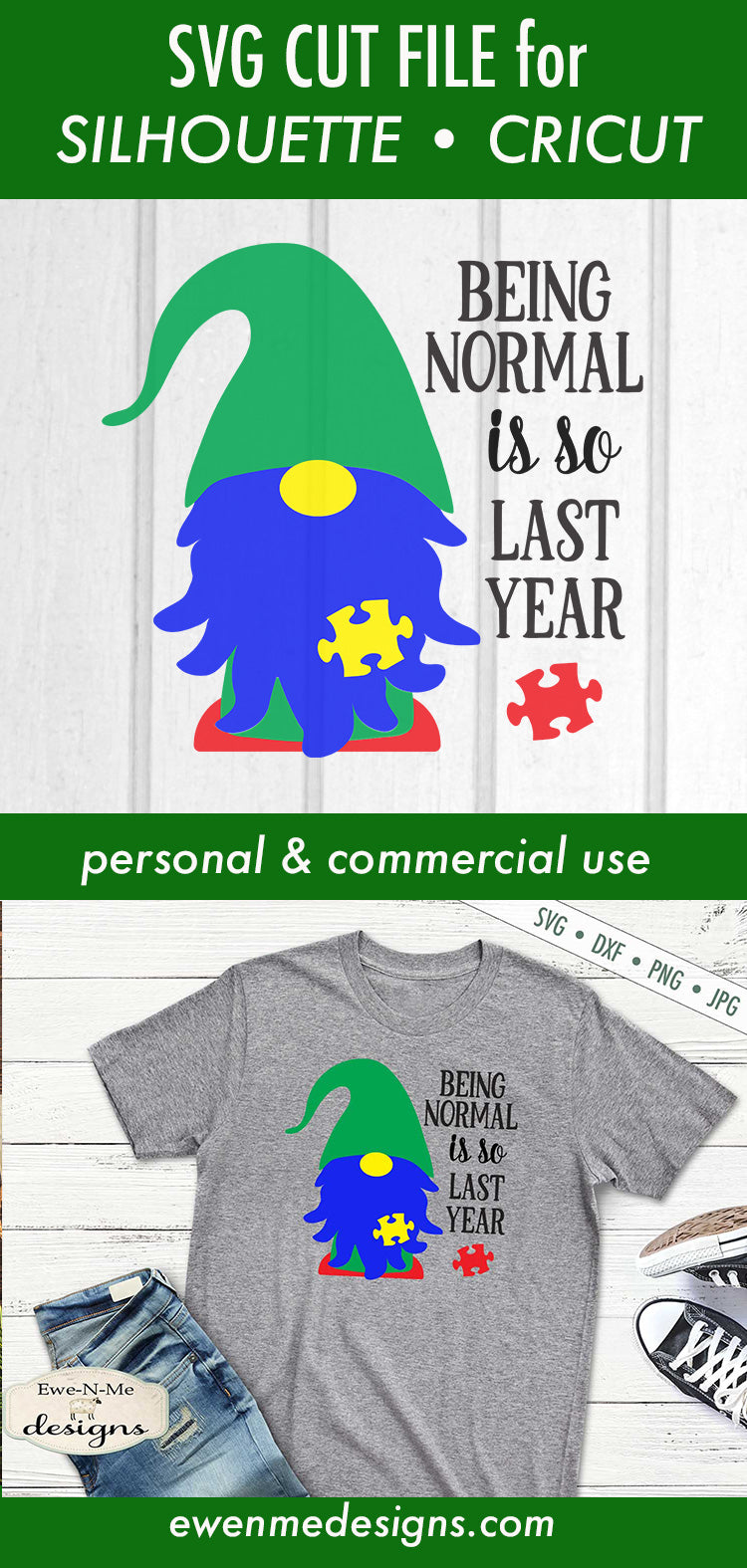 Autism Gnome - Normal Is So Last Year - Puzzle Piece - SVG