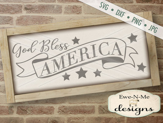 God Bless America Banner - SVG