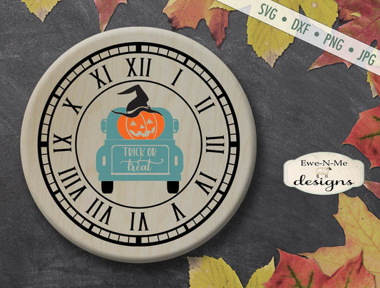 Halloween Clock Face - Trick or Treat Truck - SVG