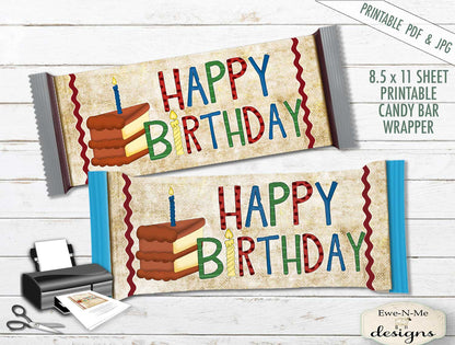Happy Birthday Hershey Wrapper - PRINTABLE