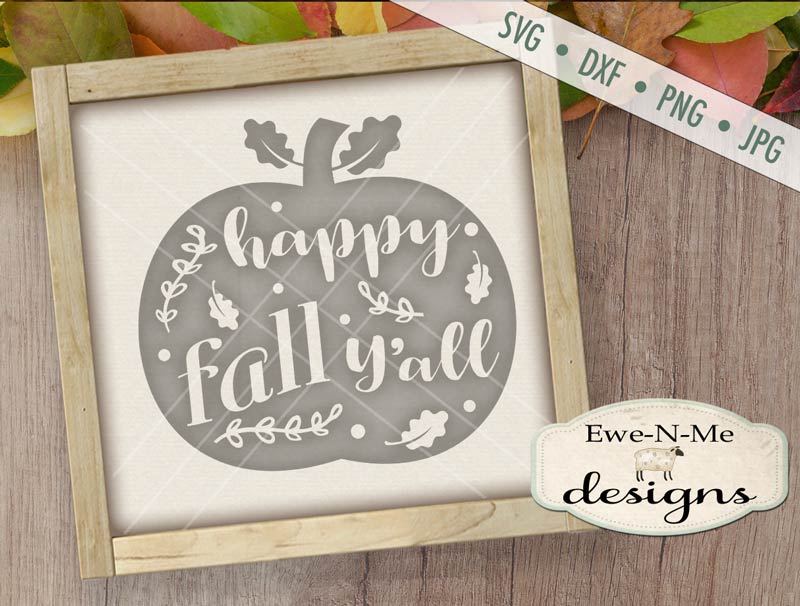 Happy Fall Y'all Pumpkin - SVG