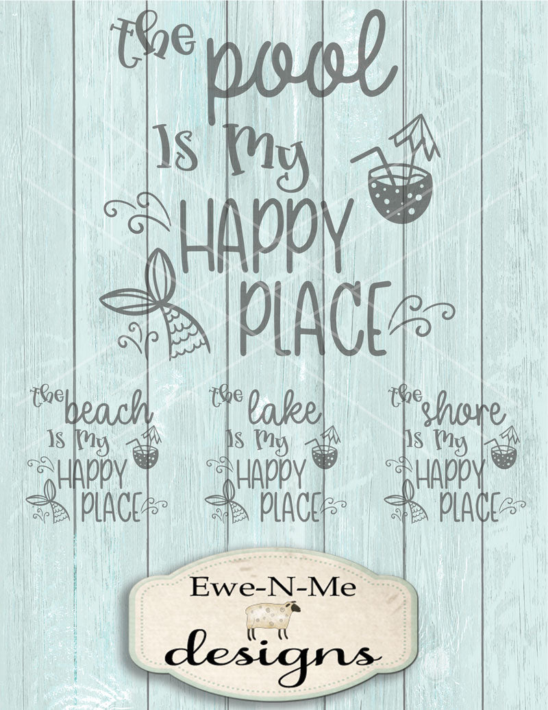Happy Place - Pool Beach Shore Lake  - SVG
