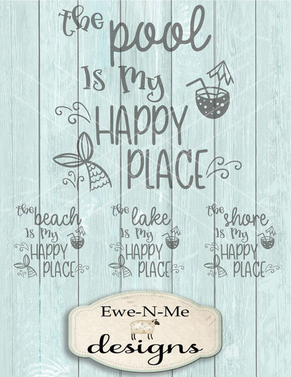 Happy Place - Pool Beach Shore Lake  - SVG