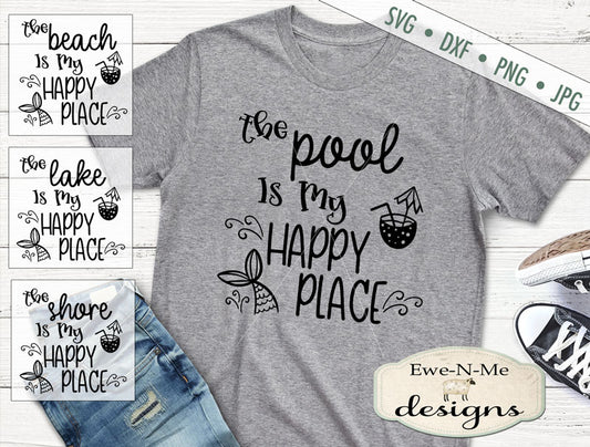 Happy Place - Pool Beach Shore Lake  - SVG