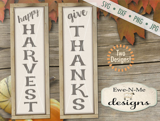 Happy Harvest - Give Thanks Vertical - SVG