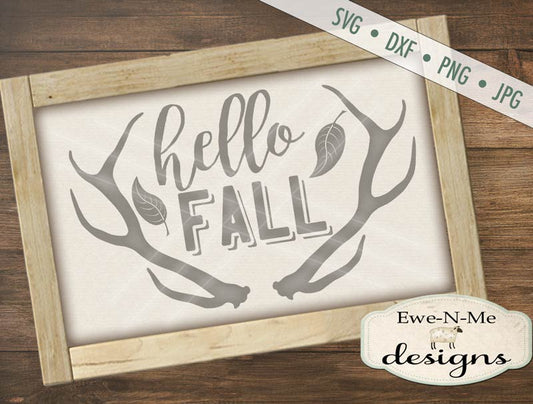 Hello Fall Antlers - SVG